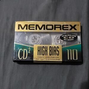 Vtg Memorex CD2 110 Blank Audio Cassette Tape